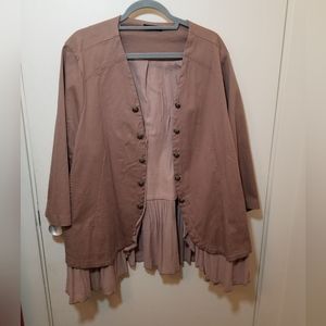 Unique pink peplum button-up jacket [Torrid]